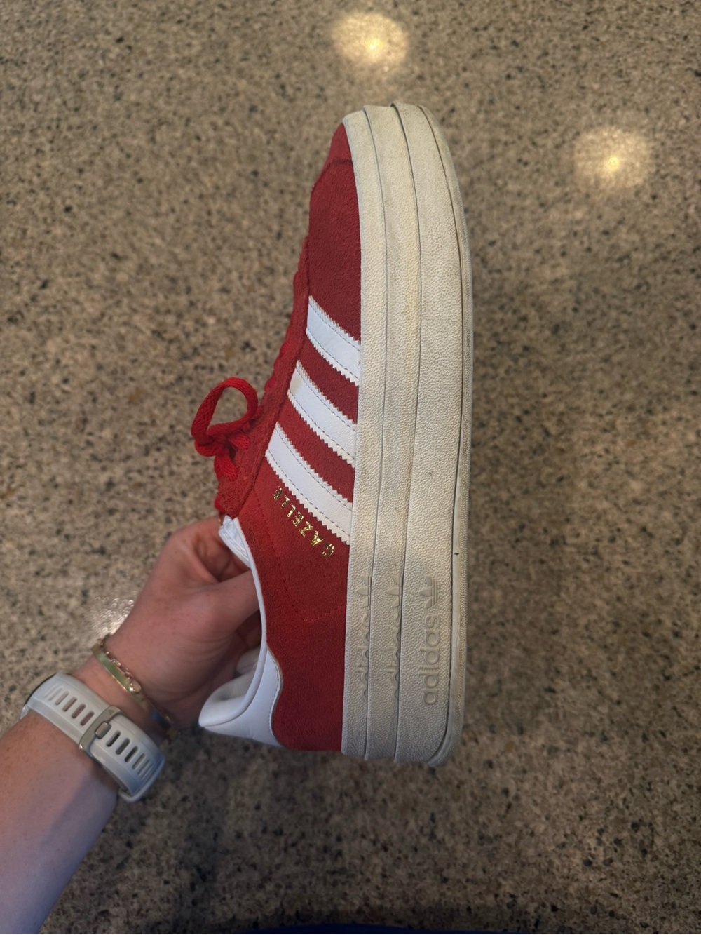 adidas Gazelle Sneakers in Red and White - Picture 2 of 4